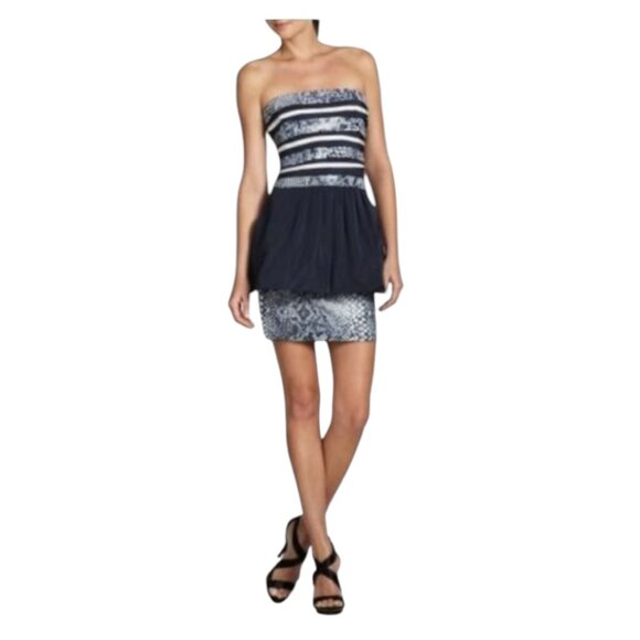 BCBGMaxAzria Milo Strapless Sequin Peplum Dress (NWT) - Picture 2 of 7